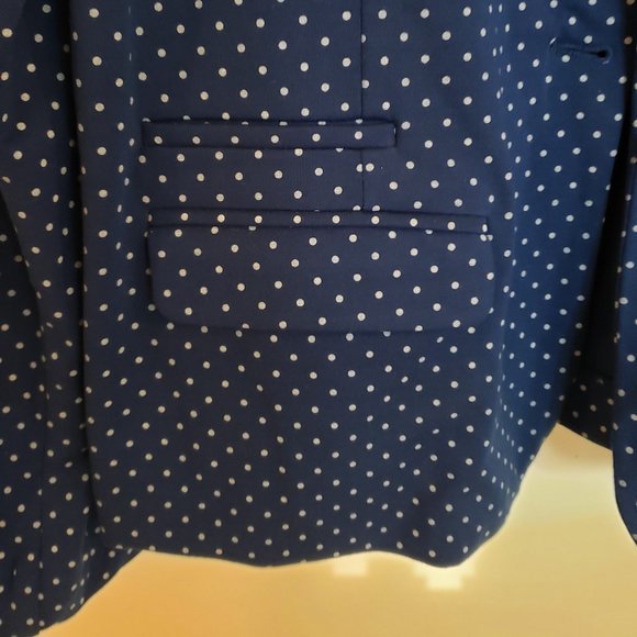 🔥Host Pick🔥NWT Merona Navy One Button Blazer Polka Dots Shoulder Pads XXL - Picture 4 of 14